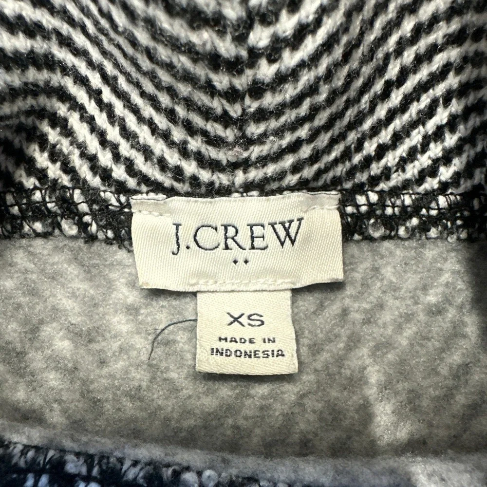 J.Crew‎ W Herringbone Sweater XS Grey Fleece Lined Cozy Pullover Aademia